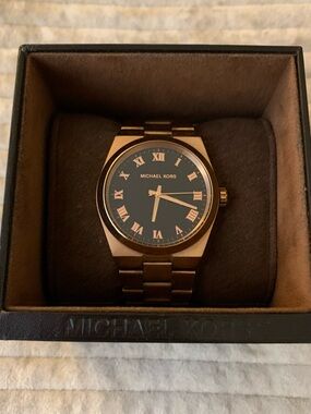 Michael Kors Rose Gold and Black face Bracelet Watch